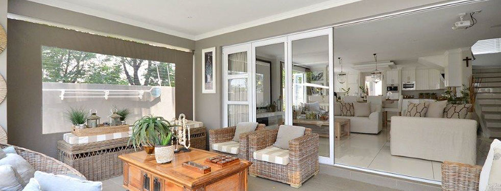 white linen and shutters with natural colours