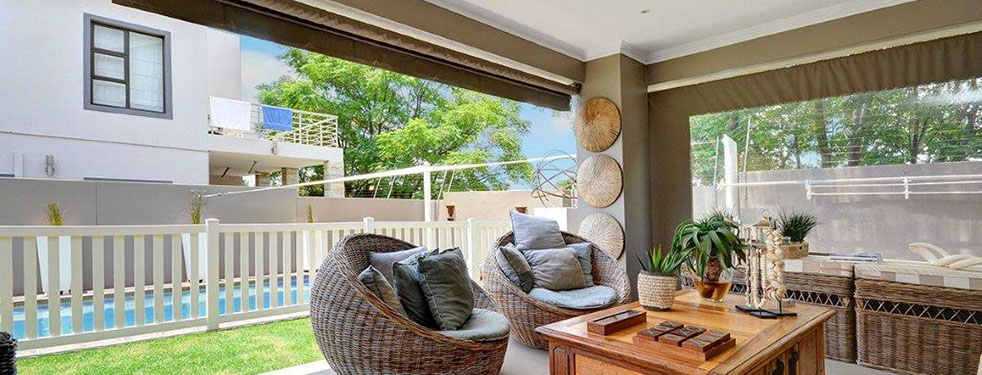 white linen and shutters with natural colours