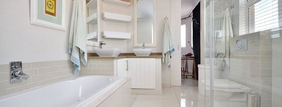 white linen and shutters with natural colours