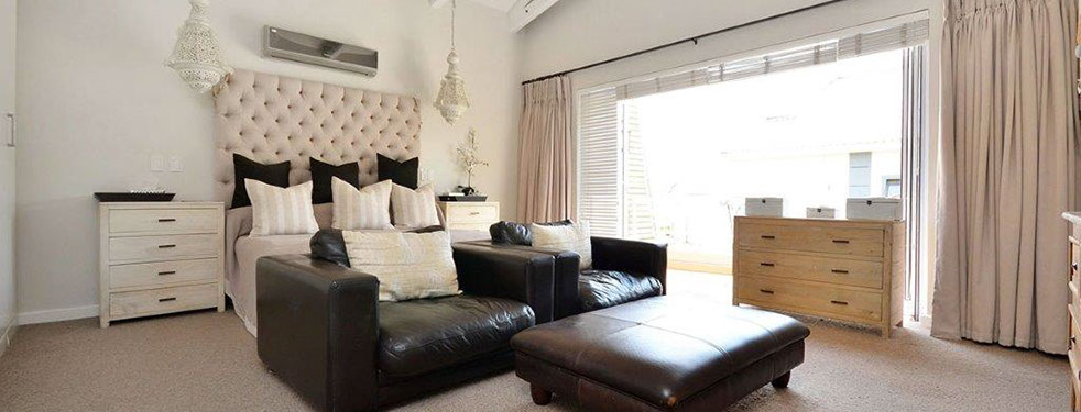 white linen and shutters with natural colours