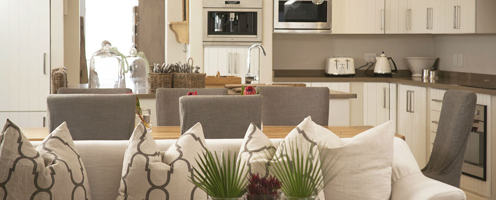 white linen and shutters with natural colours