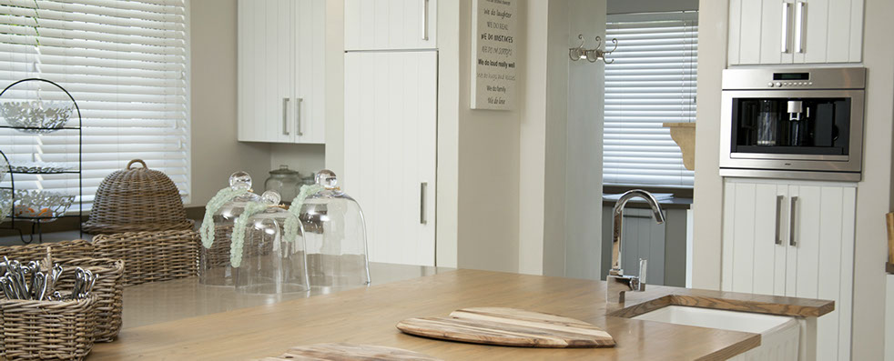 white linen and shutters with natural colours