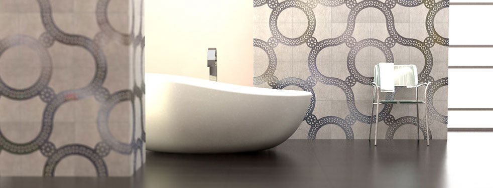 interior image of bathroom finish and wallpaper example