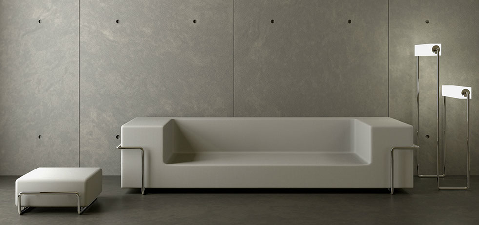 lounge interior design white shutters stone colours